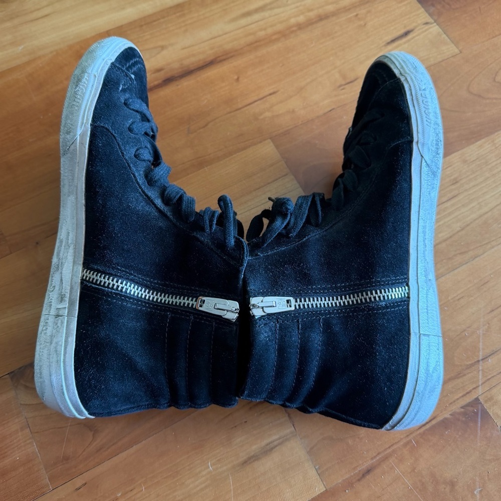 Golden Goose Slide High-Top Sneakers in Black Suede - Picture 2 of 10